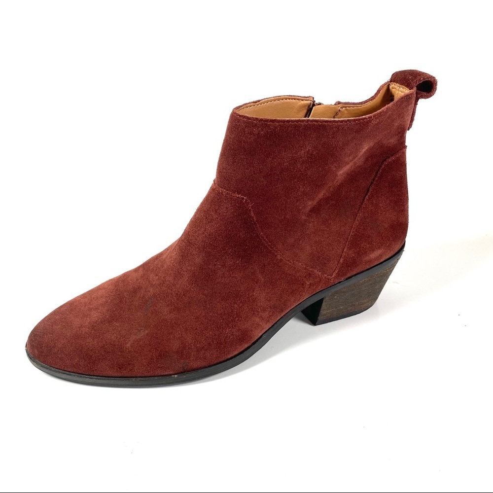 Sole Society Ankle Boots Red Suede Size 9.5 M